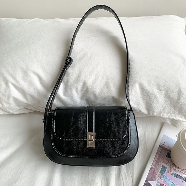 Leather Flap Bag Faux Shoulder