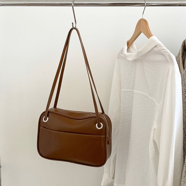 Faux Plain Bag Leather Tote
