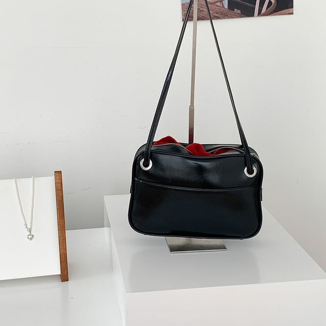 Faux Plain Bag Leather Tote