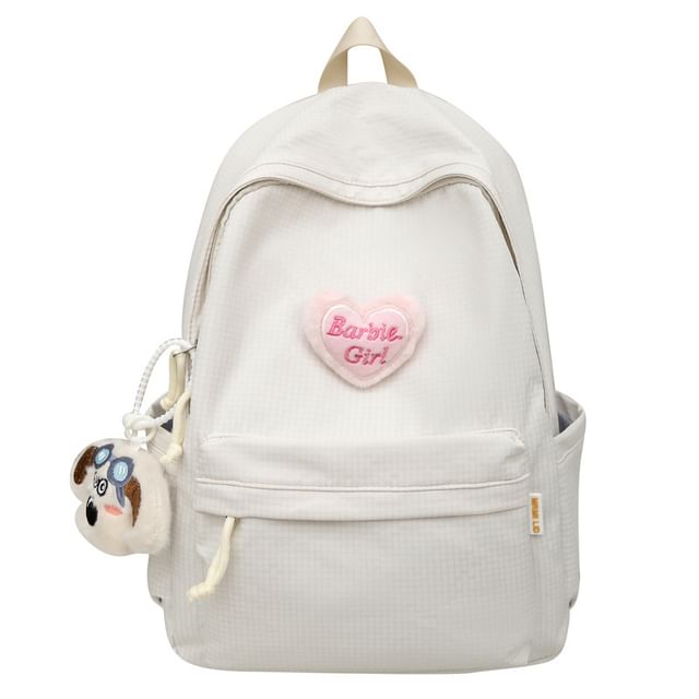 Nylon Backpack Set Brooch / Plaid