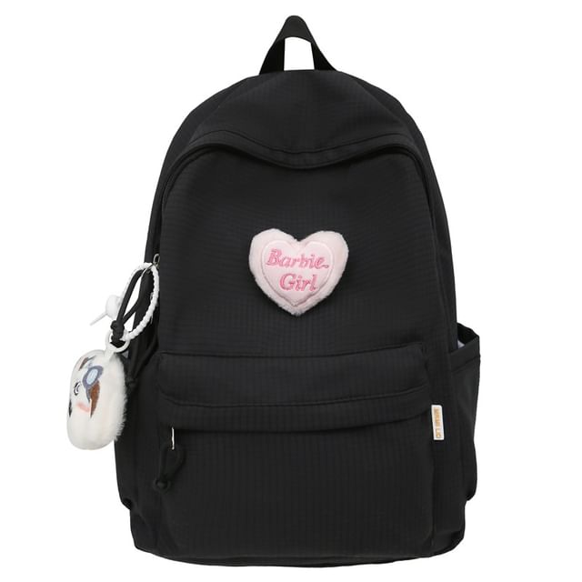 Nylon Backpack Set Brooch / Plaid