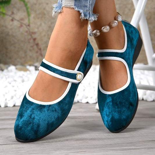 Mary Trim Wedge Jane Shoes Contrast