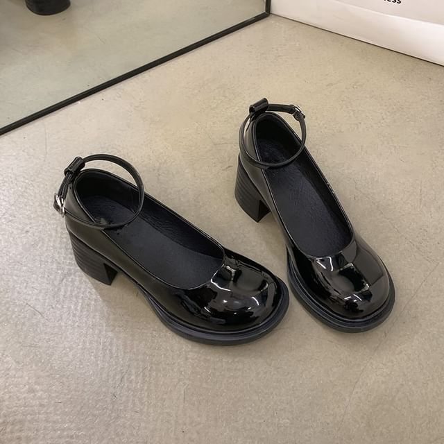 Strap Chunky Pumps Heel Jane Ankle Mary
