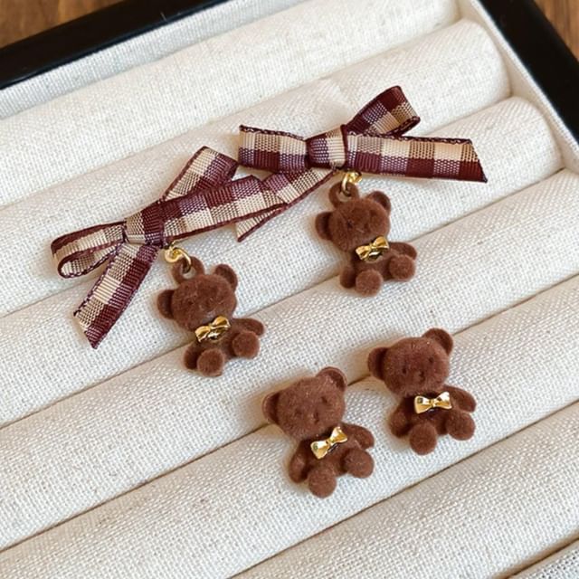 Drop / Earring Stud Bear Bow