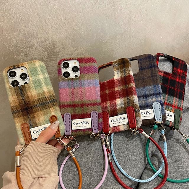 Case Strap Phone Plaid