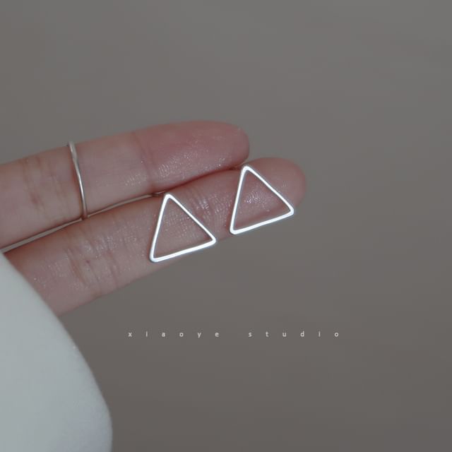 Stud Silver Sterling Triangle S925 Earring