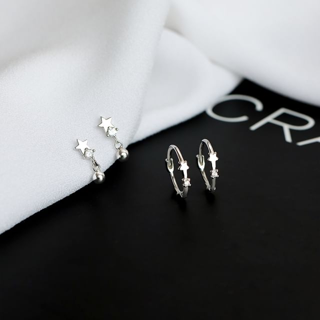 Silver Huggie / Earring S925 Ear Sterling Star Cuff