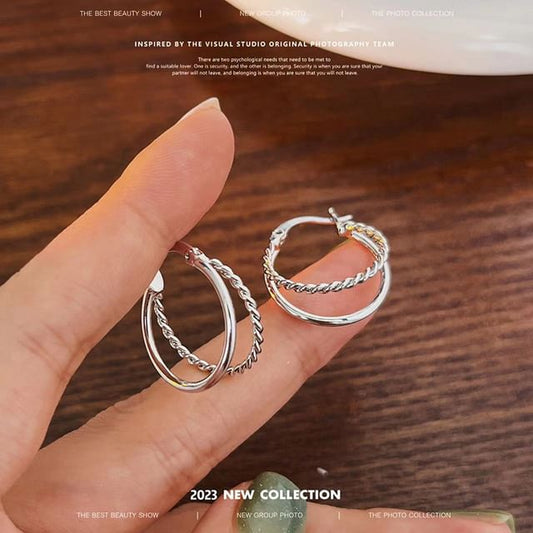 Earring Layered Hoop Alloy