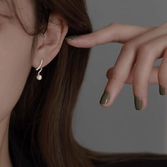 Drop Pearl Faux Earring Alloy