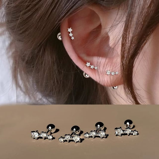 Jacket Star Rhinestone Ear Alloy