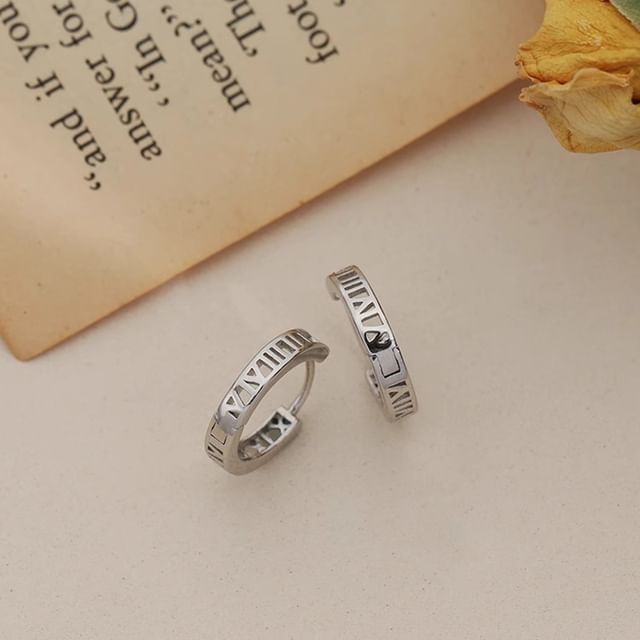 Earring Roman Numeral Alloy Hoop