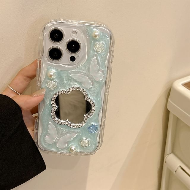 Phone Floral Mirrored Case