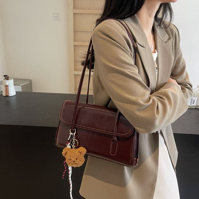 Faux + Flap Leather Plain Bag Charm Set: Tote
