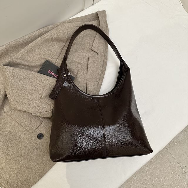 Faux Tote Leather Plain Bag