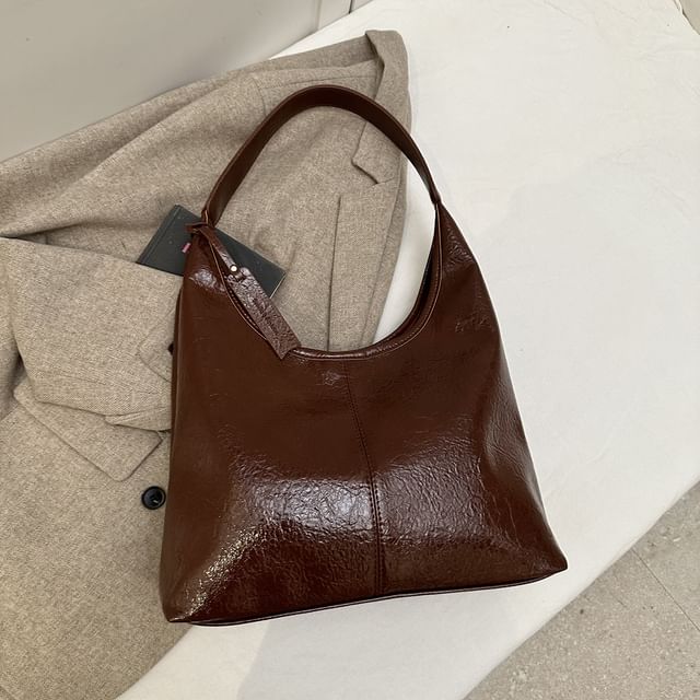 Faux Tote Leather Plain Bag