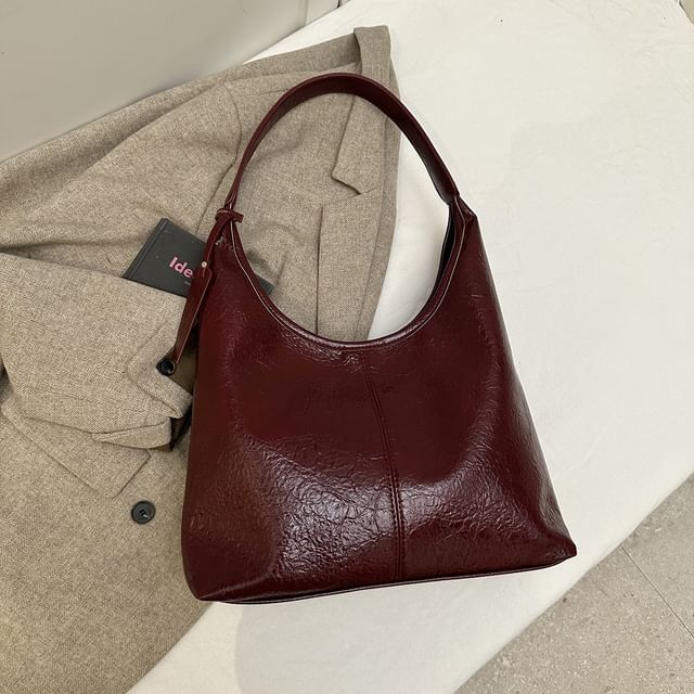Faux Tote Leather Plain Bag