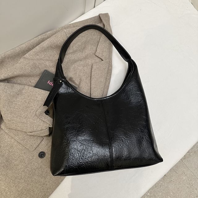 Faux Tote Leather Plain Bag