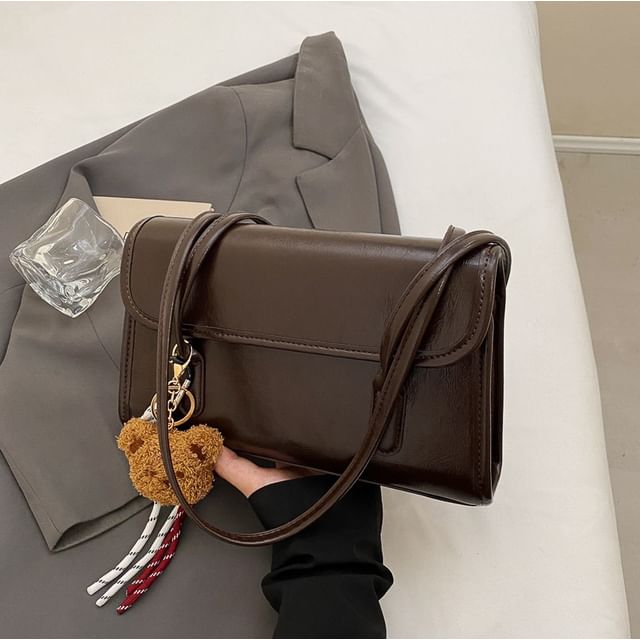 Faux + Flap Leather Plain Bag Charm Set: Tote