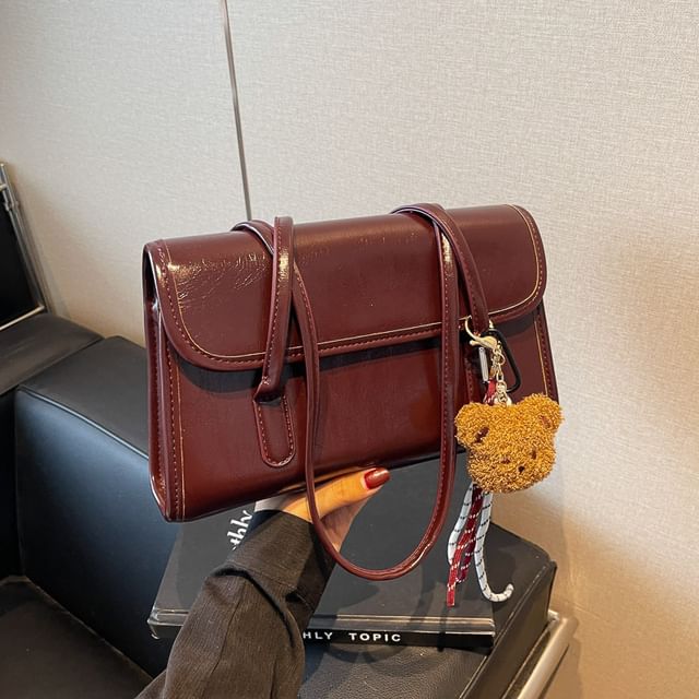 Faux + Flap Leather Plain Bag Charm Set: Tote