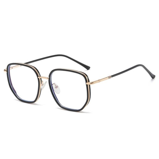 Eyeglasses Blocking Metal Blue Frame Square Light