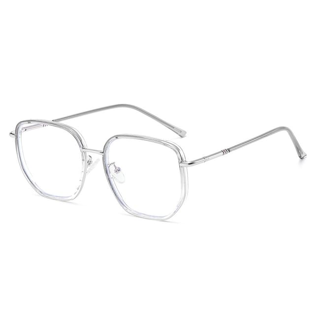 Eyeglasses Blocking Metal Blue Frame Square Light