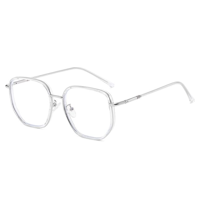 Eyeglasses Blocking Metal Blue Frame Square Light