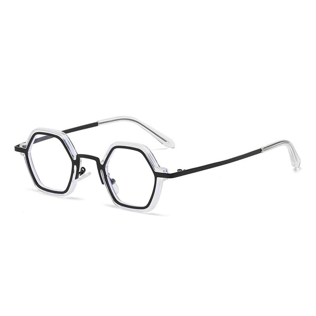 Frame Blue Light Eyeglasses Geometric Blocking Metal