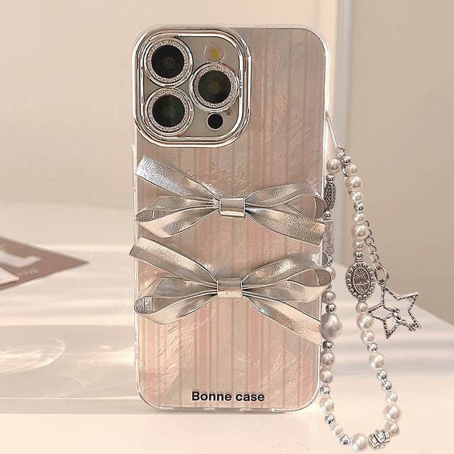Phone / Case Faux Ribbon Pearl Set Strap