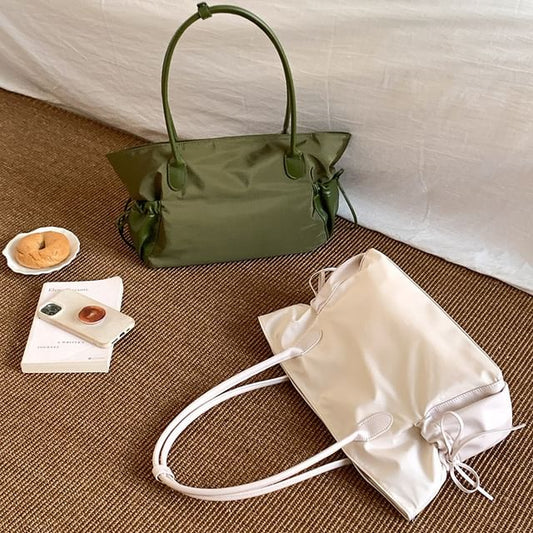 Multi-Pocket Bag Plain Tote