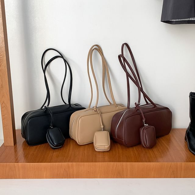 Bag Coin + Shoulder Set: Leather Faux Purse