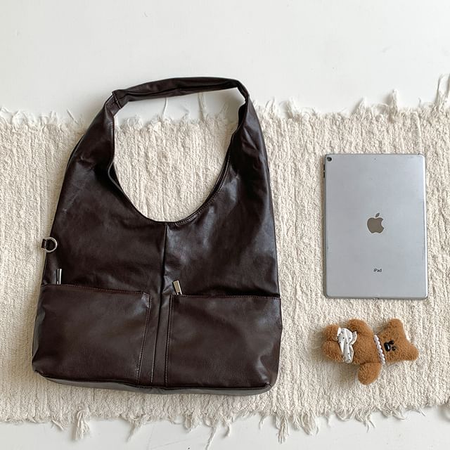 Tote Multi-Pocket Leather Bag Faux