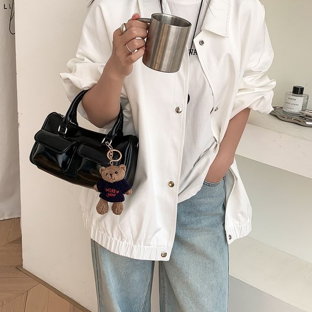 Leather Crossbody Faux Multi-Pocket Bag