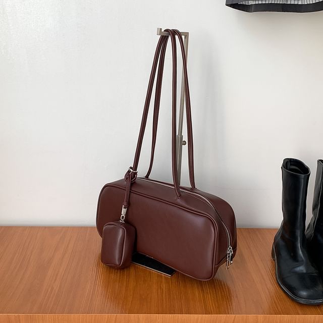 Bag Coin + Shoulder Set: Leather Faux Purse