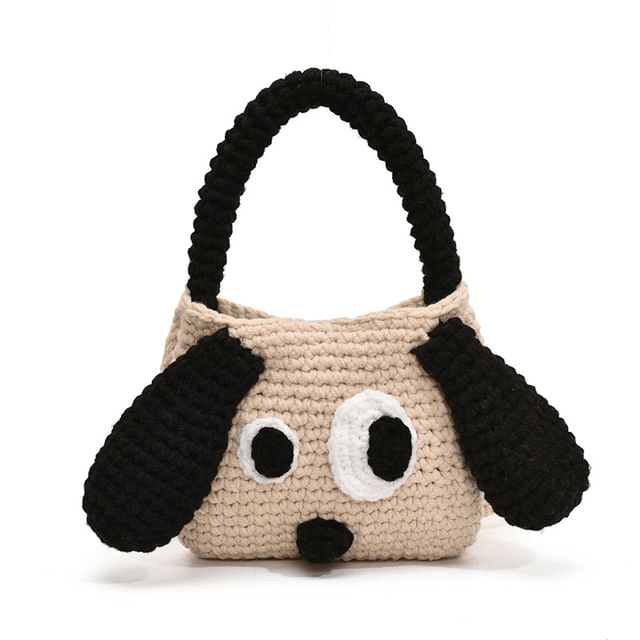 Handle Bag Knit Dog Top Crossbody