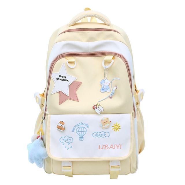 / Laptop Embroidered Backpack Tote Star Nylon Applique Bag Charm Badge Set
