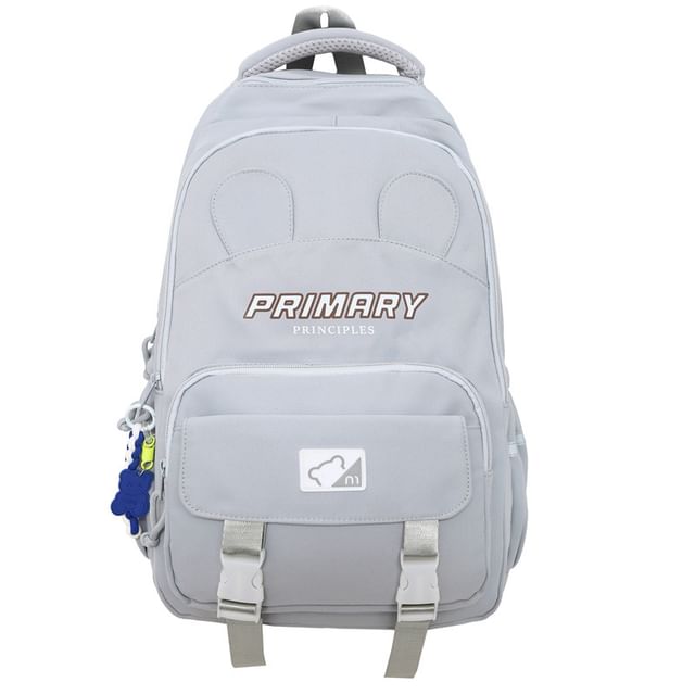 Lettering Nylon Print Backpack Laptop
