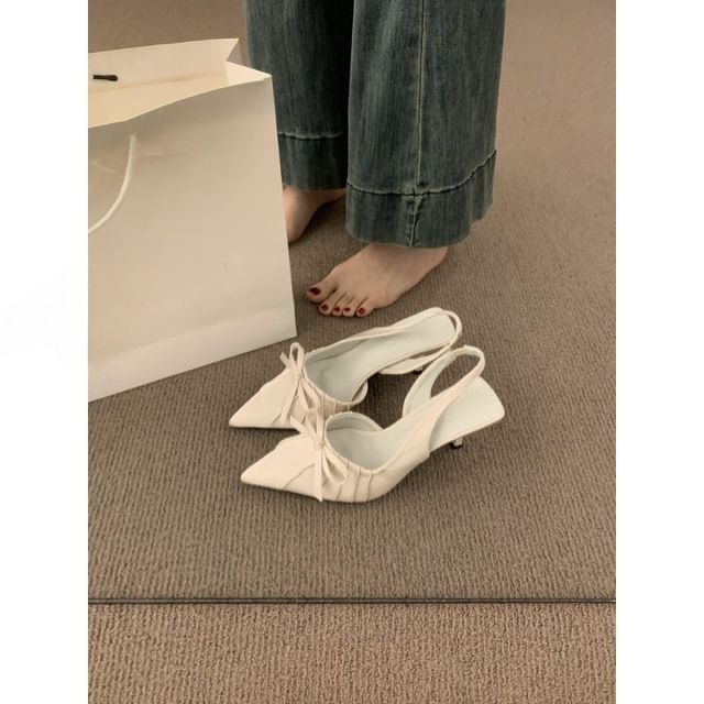 Pumps Slingback Bow Toe Pointed