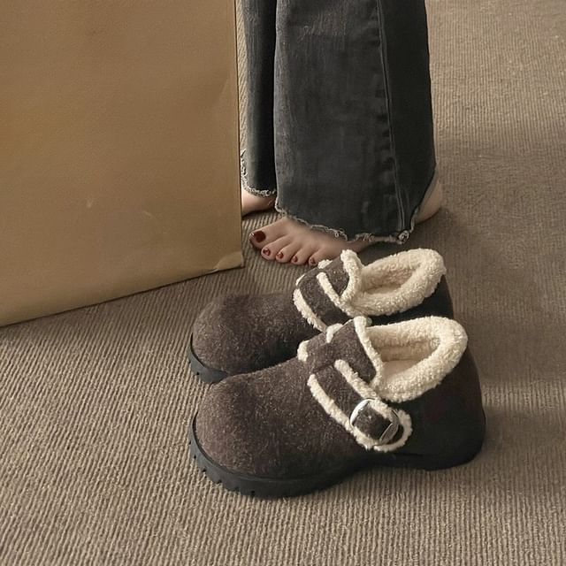 Platform Buckle Shoes Snow