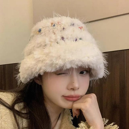 Fluffy Hat Knit Bucket