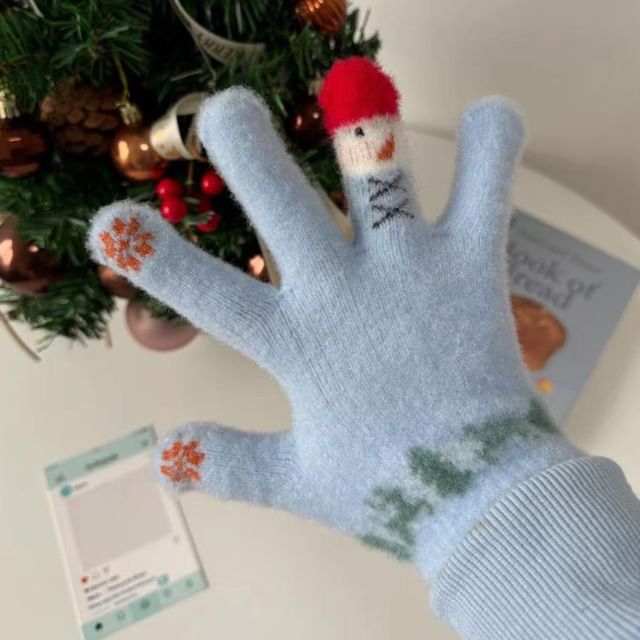 Print Gloves Snowman