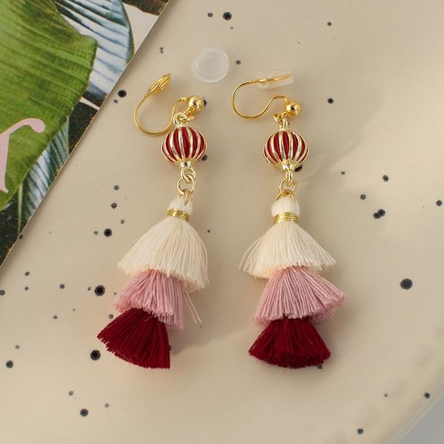Tassel Earring / Drop Clip-On