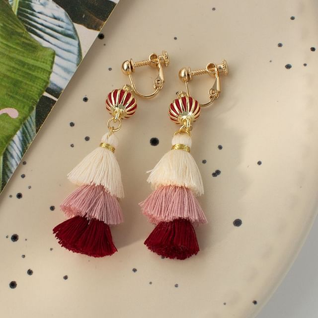 Tassel Earring / Drop Clip-On