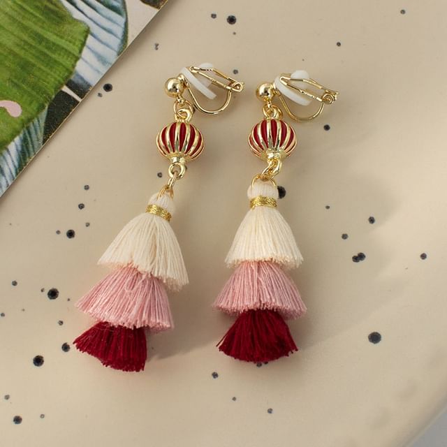 Tassel Earring / Drop Clip-On