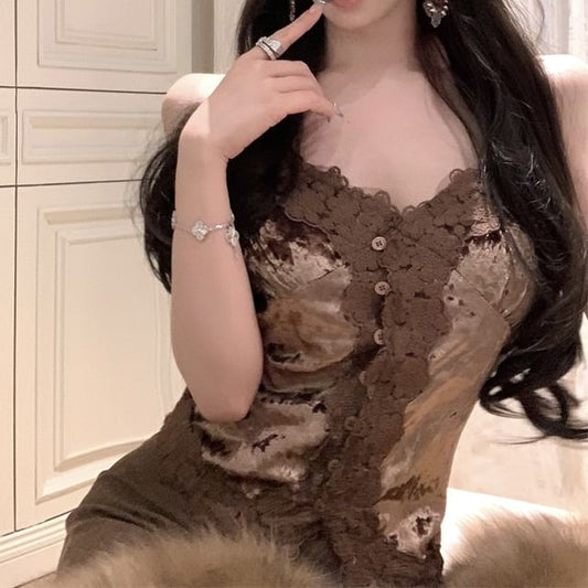 Top Trim Cami Corp Frill Plain