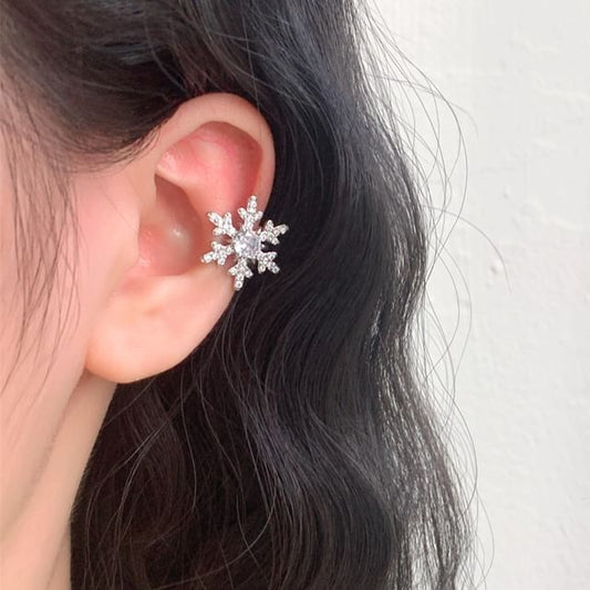Ear Rhinestone Snowflake Cuff