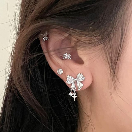 Earring Stud of Rhinestone Set 4:
