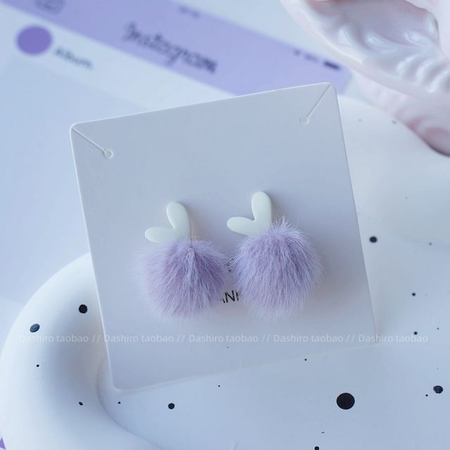 Clip Stud / On Pom Earring Drop