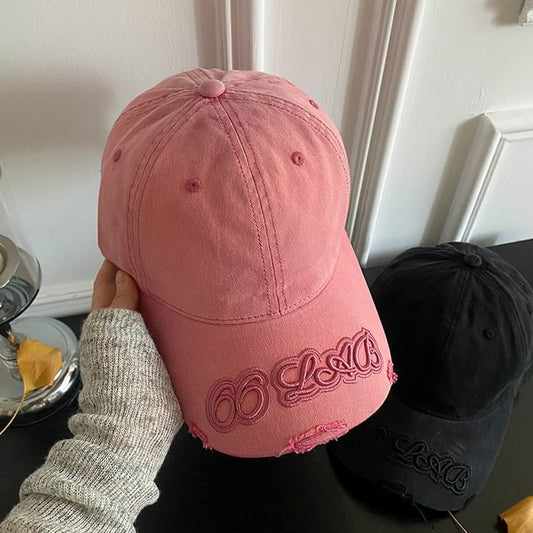 Cap Embroidered Distressed Baseball Lettering