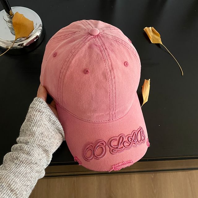 Cap Embroidered Distressed Baseball Lettering