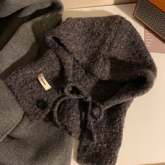 Balaclava Buttoned Knit Plain